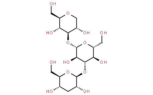 β-D-Glucopyranosyl-(1->4)-(4ξ)-β-D-xylo-hexopyranosyl-(1->4)-(4ξ)-α-D-xylo-hexopyranose